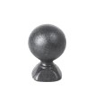 Pommeau sphérique hauteur 75mm ø50mm embase carrée 40x40mm, pommeau pour poteau ou escalier en acier forgé