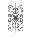 Balustre panneau décoratif 930x480mm rond ø12mm volutes martelées extrémités en chevrons