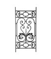 Panneau décoratif ART DECO 1060x500mm carré 12x12mm volutes martelées extrémités façon noyaux